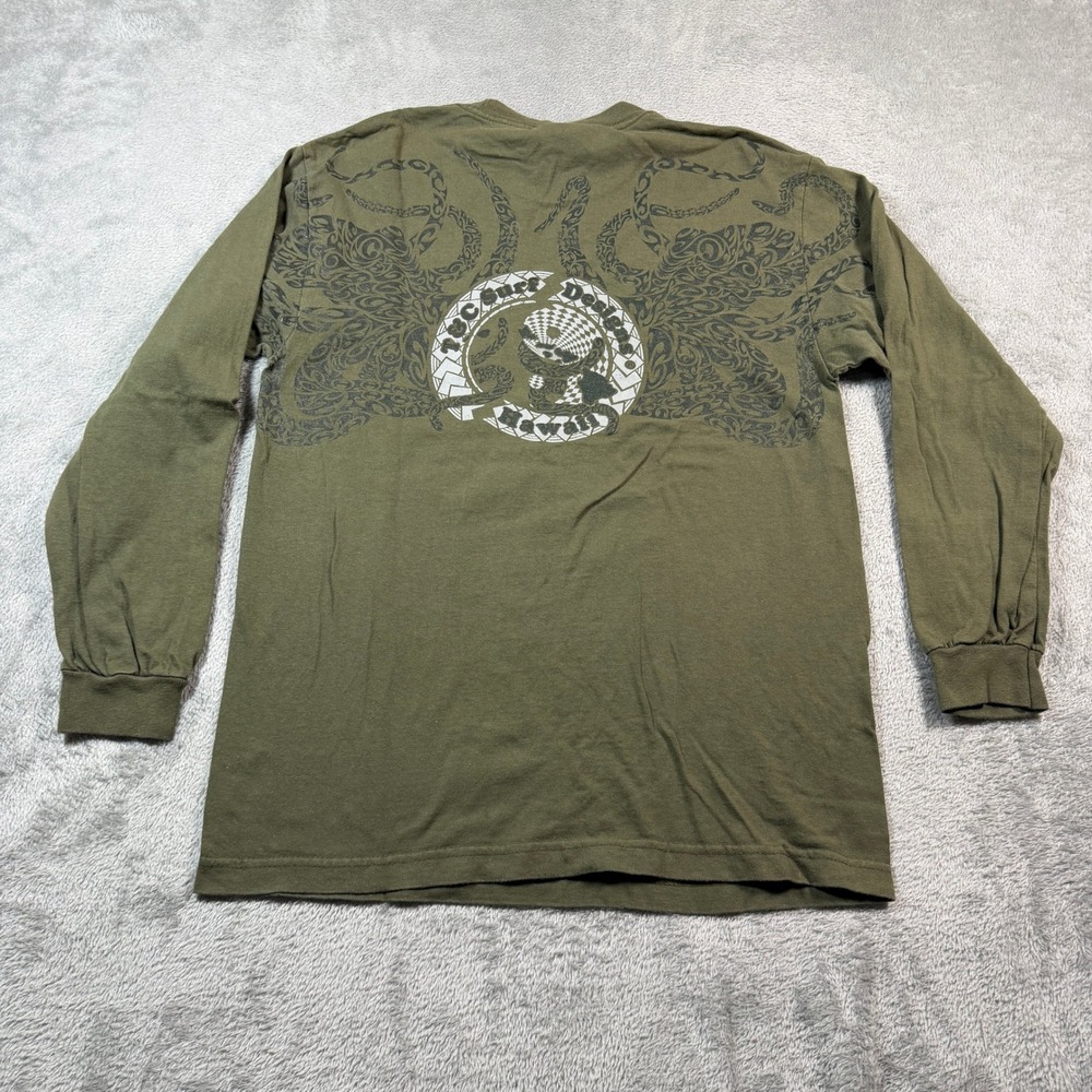 Vintage T&C Surf Designs Long Sleeve T-Shirt Men Medium Olive Green Octopus Y2K